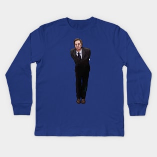 Saul Goodman Anime Girl Pose Kids Long Sleeve T-Shirt